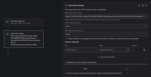 One action added to your existing rule.
Paste the URL into a Send web request action at the end of your rule. Nothing else changes and the rule keeps running exactly as it did before.