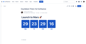 Countdown timer on a published page