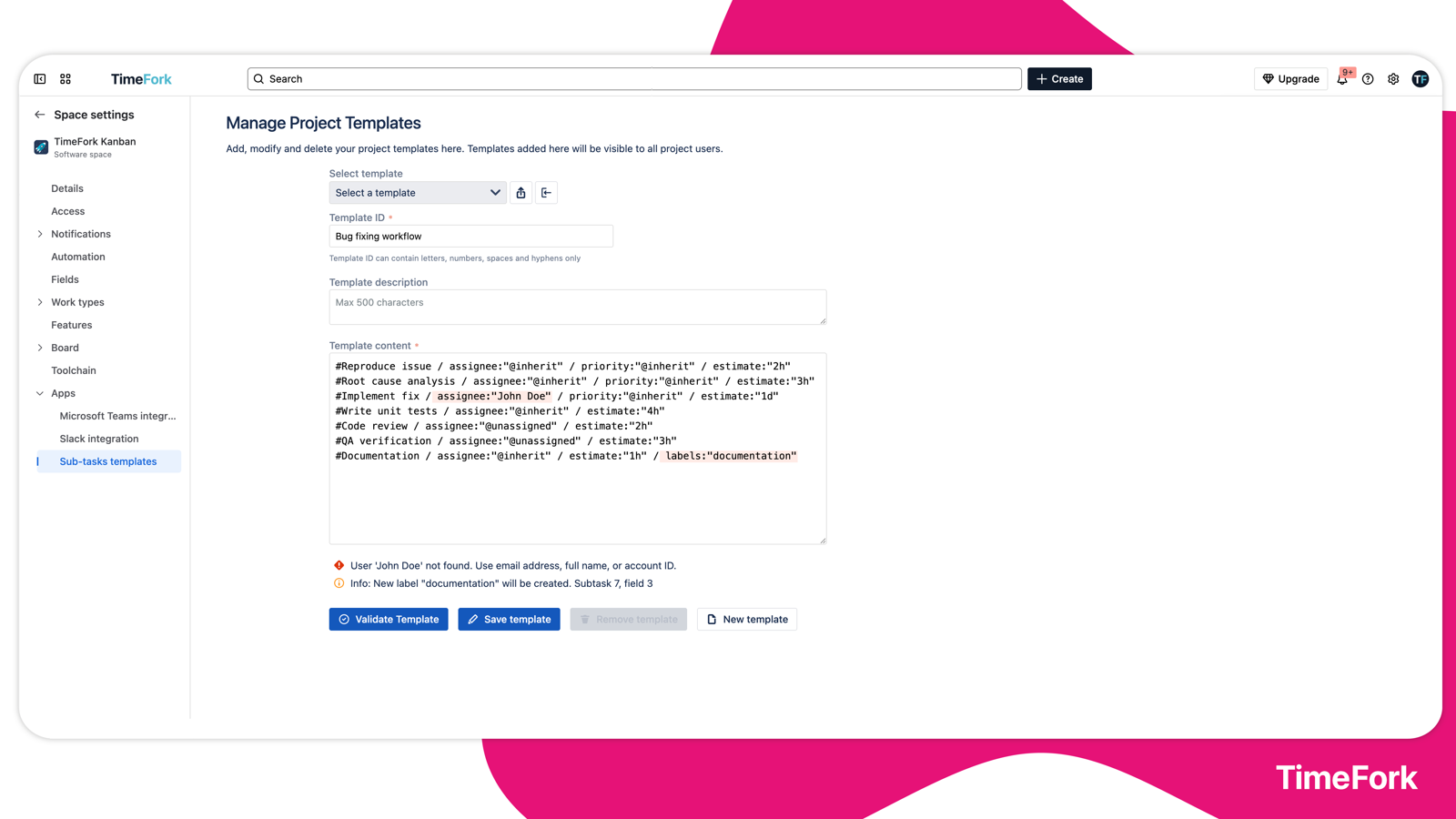 Subtasks results dialogue