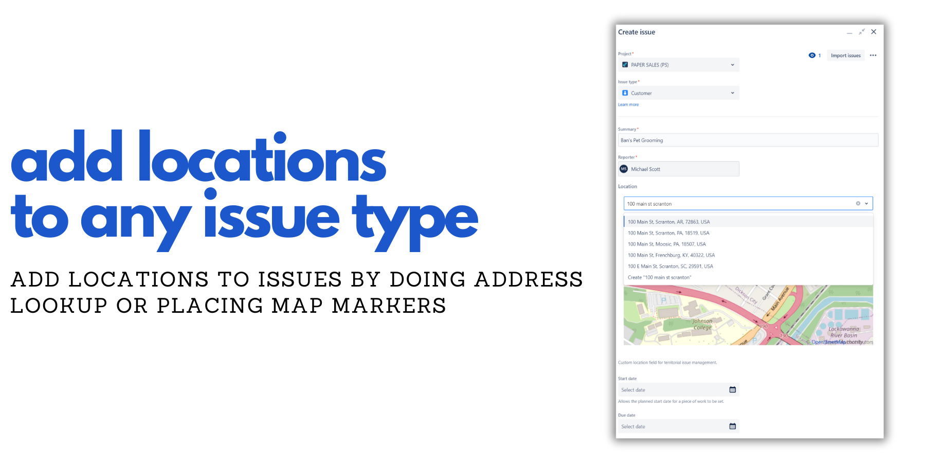 Add locations to any issue type.