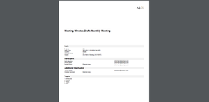 Meeting Minute as PDF Draft Export - Metadata