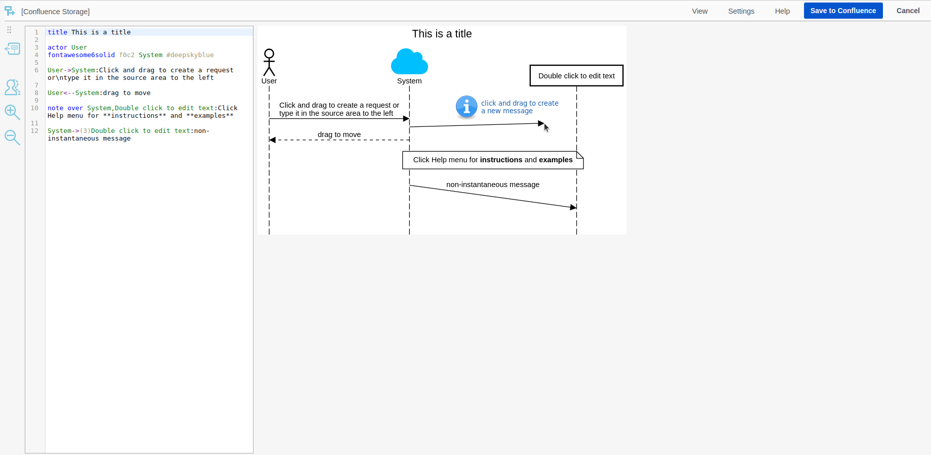 drawing a new message using click and drag from a participant