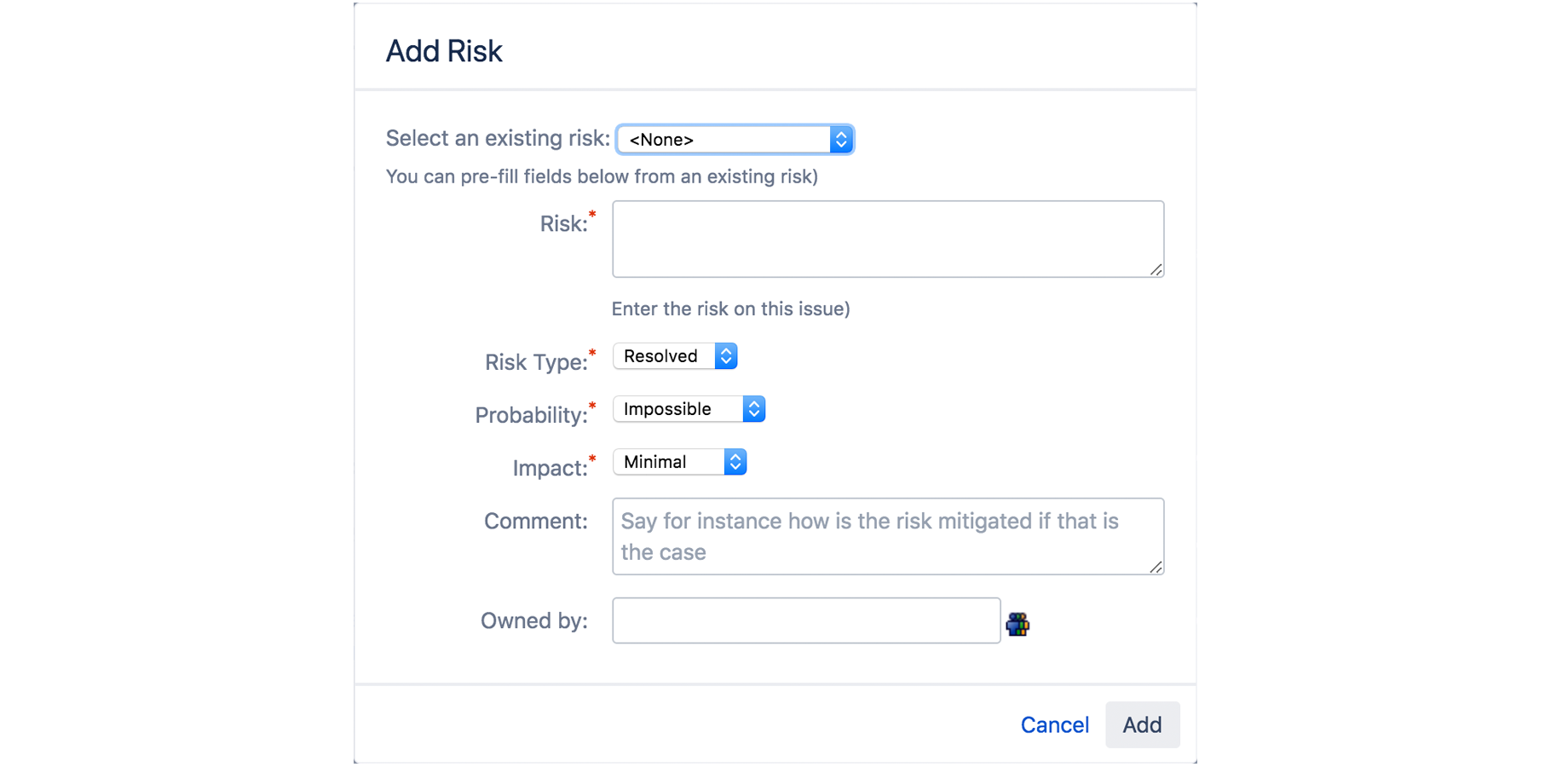 Easy to Add Risk