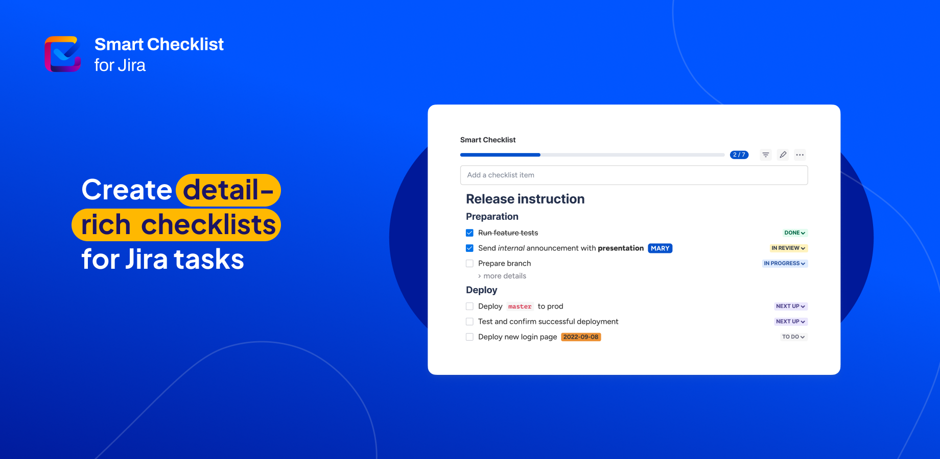 Create detail-rich checklists for Jira tasks using the Smart Checklist app