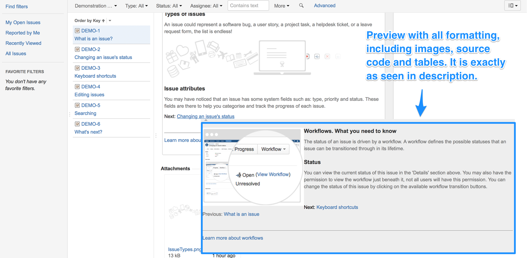 Preview Issue Description Everywhere