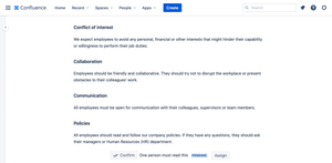 The Confirm button and other options live right on the page, with a simple, clean UI