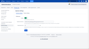 Attachments upload settings