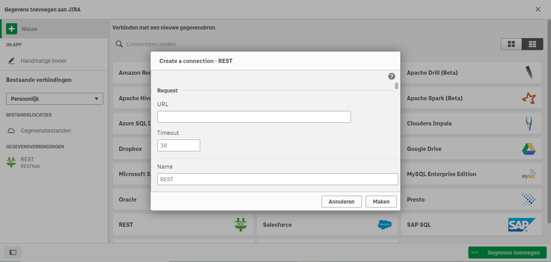 Create a REST Data Source in QlikSense/QlikView