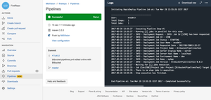 Successfully finished RapidDeploy job plan started after 'push' action in your repository