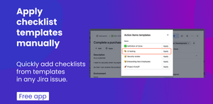 Apply action items | checklist template to Jra issue manually