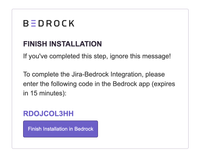 Only installation step: input the security code into Bedrock's App!