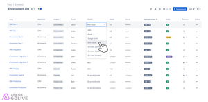 List Views display Environment and deployment attributes in customizable tables. These views are great for the process of filtering and updating information.