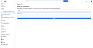 Export by project or saved filter — pick what you have and choose Excel or CSV.