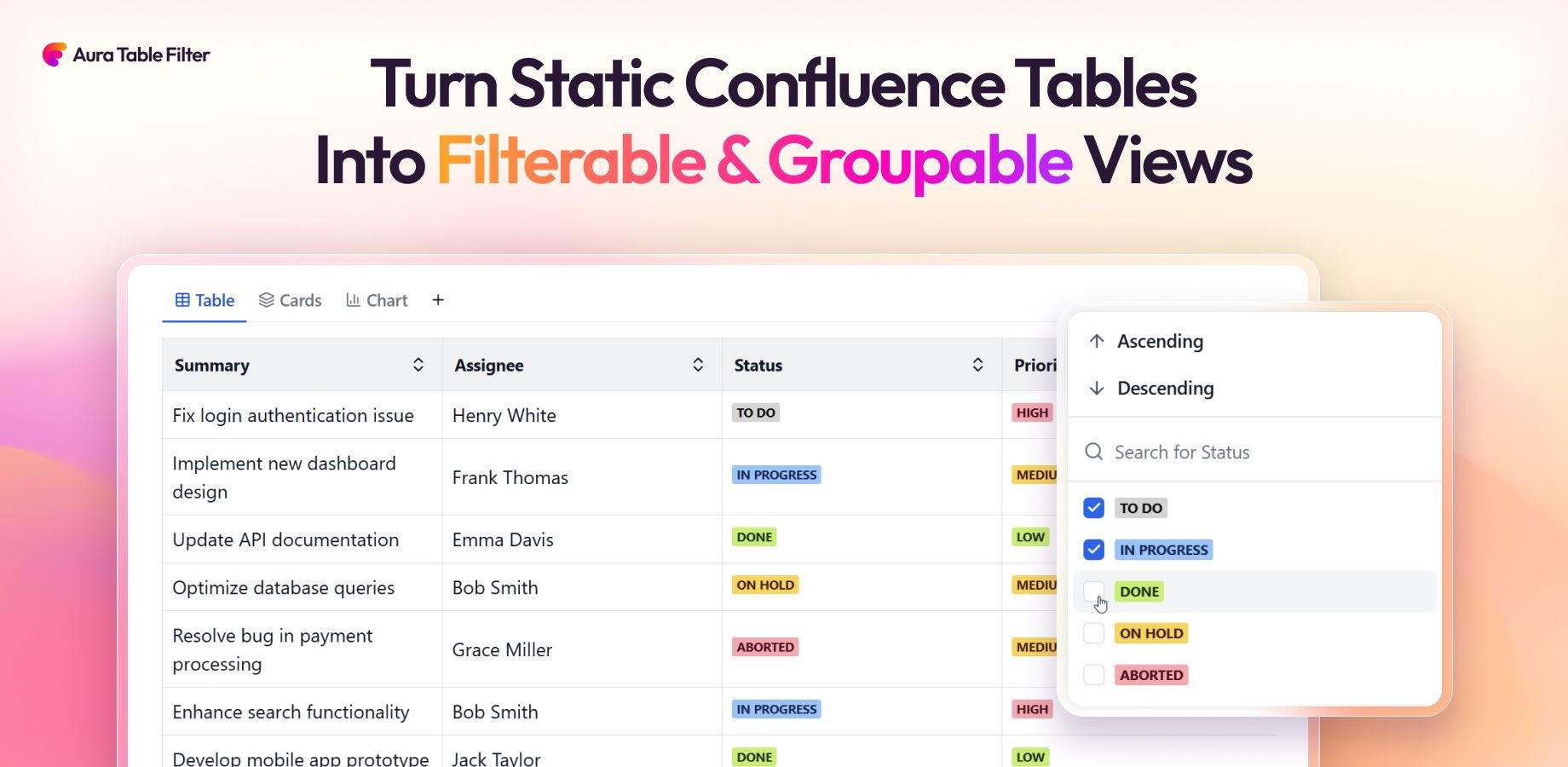 Instantly find data with powerful, intuitive filters.