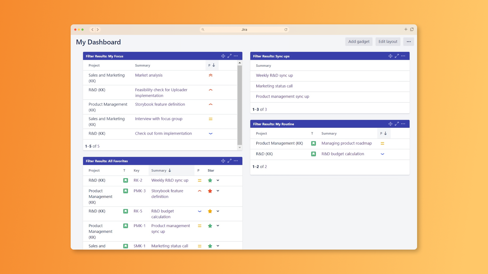 Create convenient dashboards to optimize your work
