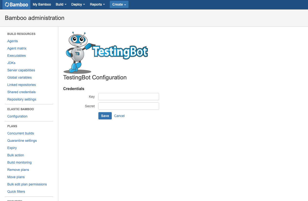 TestingBot credentials