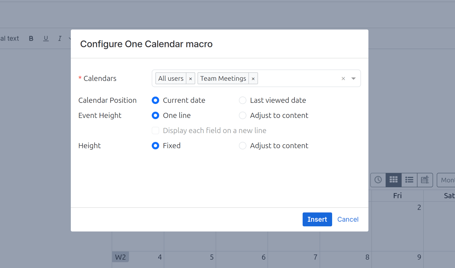 Flexible macro configuration