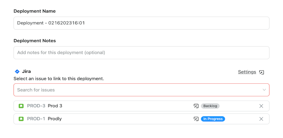 Tag your Prodly deployments to issues in Jira