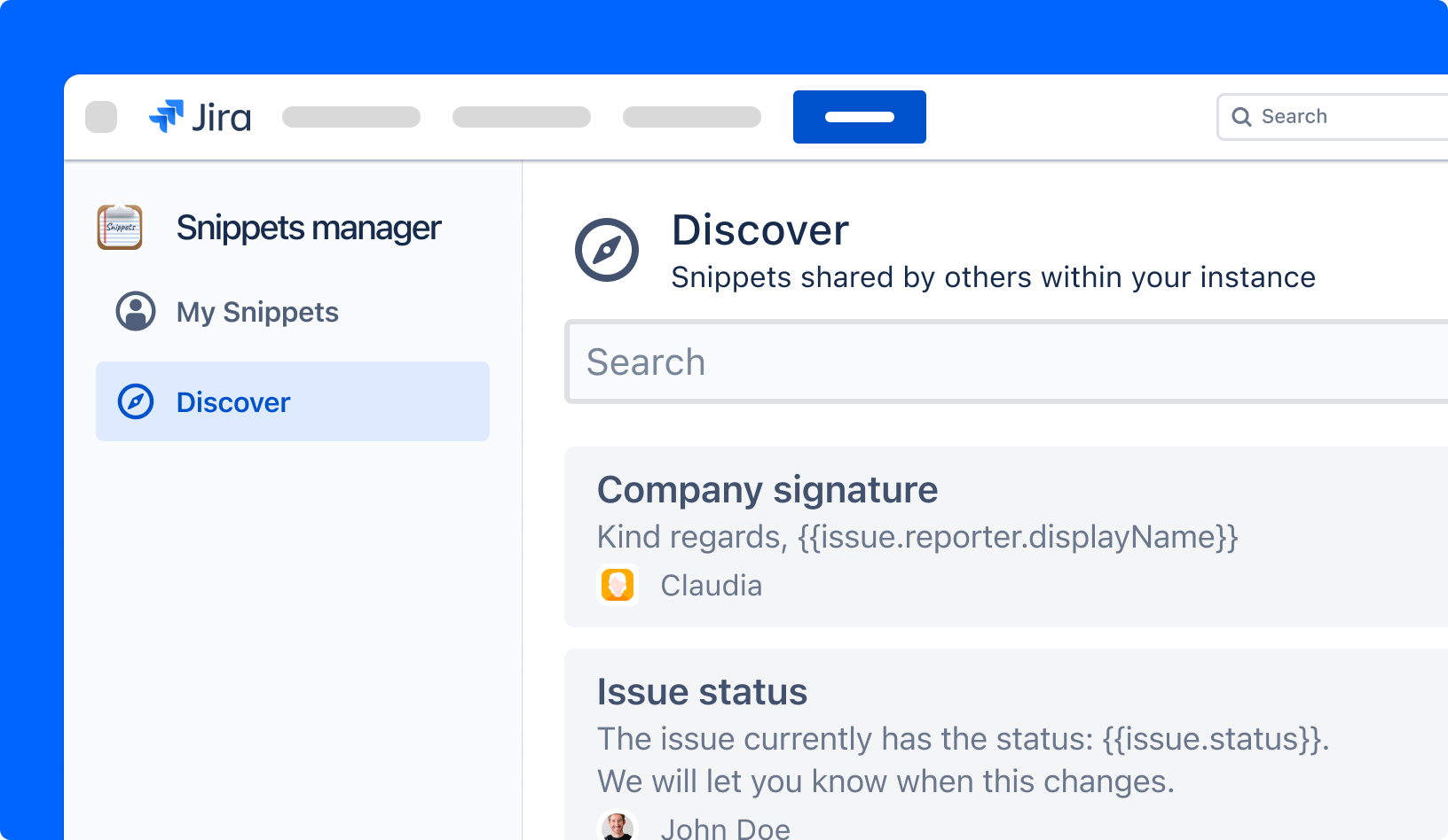 Snippets - Save time together