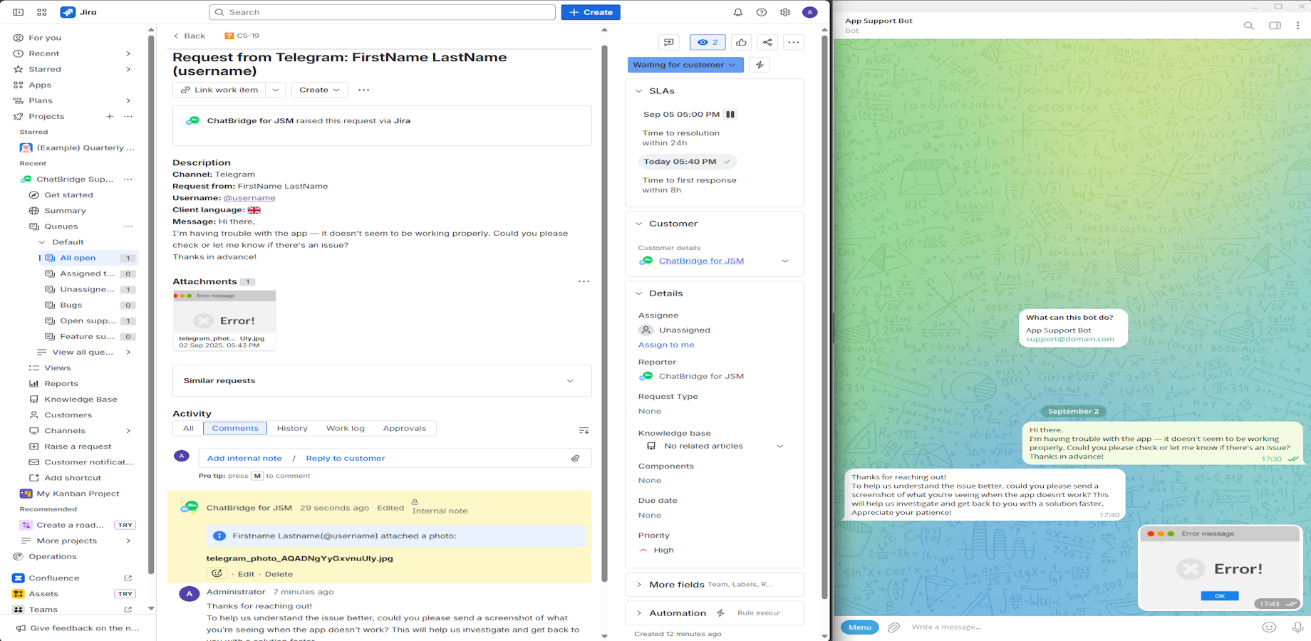 Example of how the plugin works