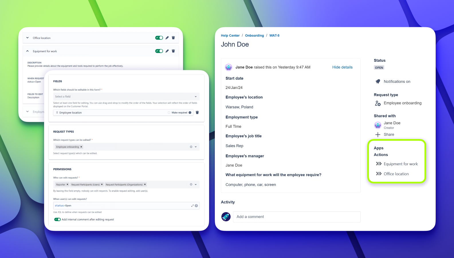 Allow customers to change request in Jira