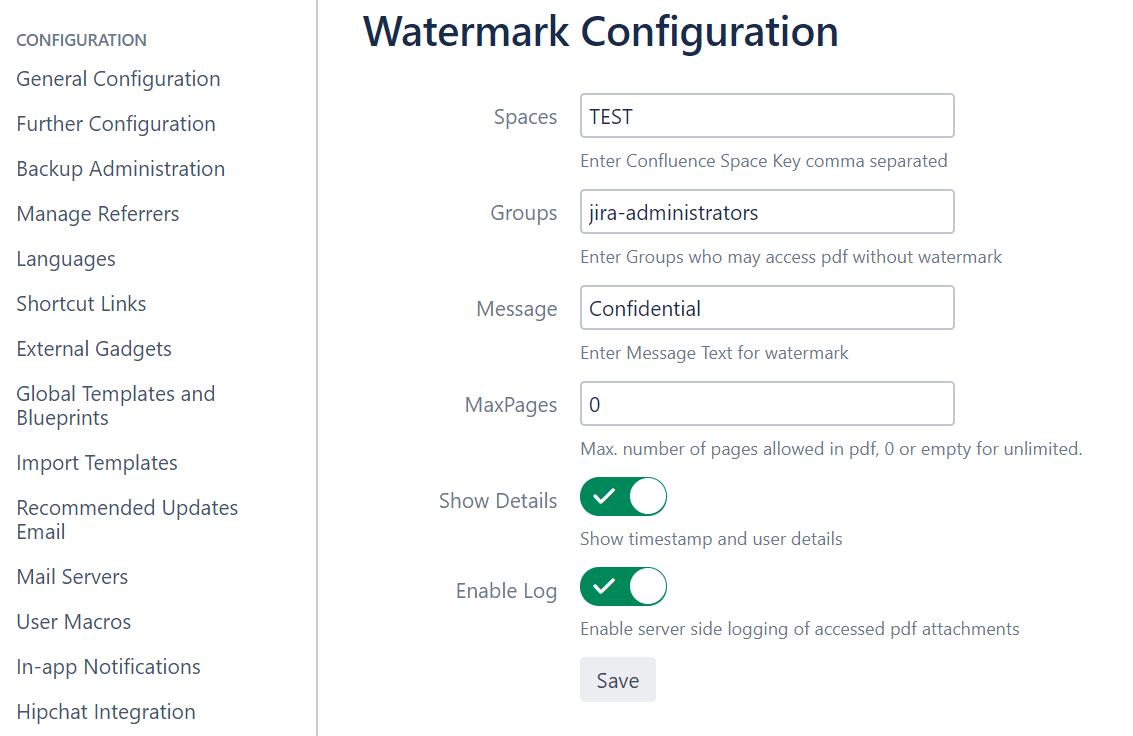 Configuration Options