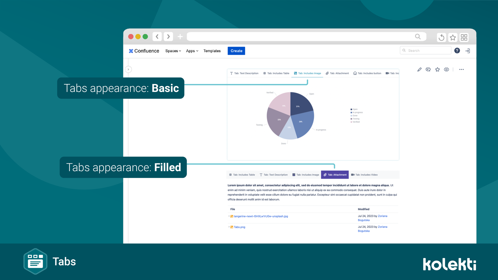 The Tabs Macro also allows you to add rich media to improve your ​user experience.