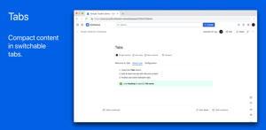 Tabs — Compact content in switchable tabs.