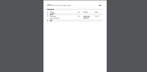 Meeting minute as PDF Draft Export - Topics, Type, Responsible, Due Date