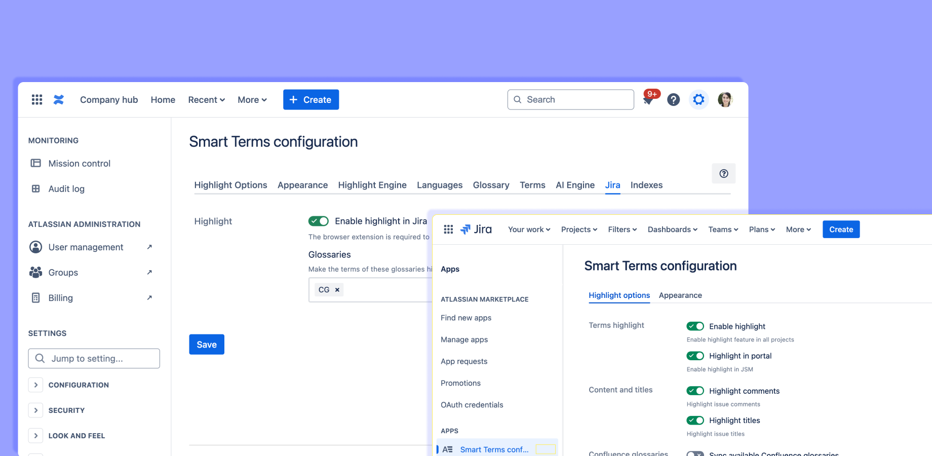 Smooth integration with Confluence glossaries