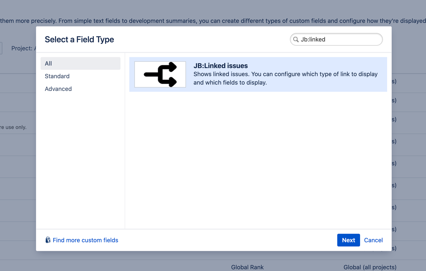 Create a new field to display linked issues