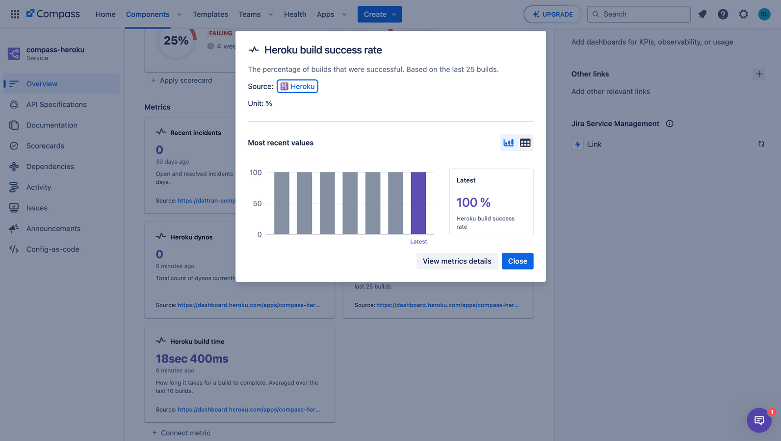 Link component to Heroku