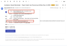 Email reminders being sent securely.