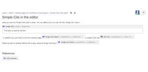 Simple Cite look & feel in the editor.