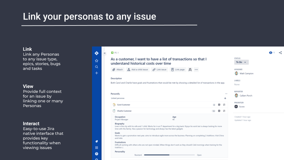 Personify - Link your personas to any issue