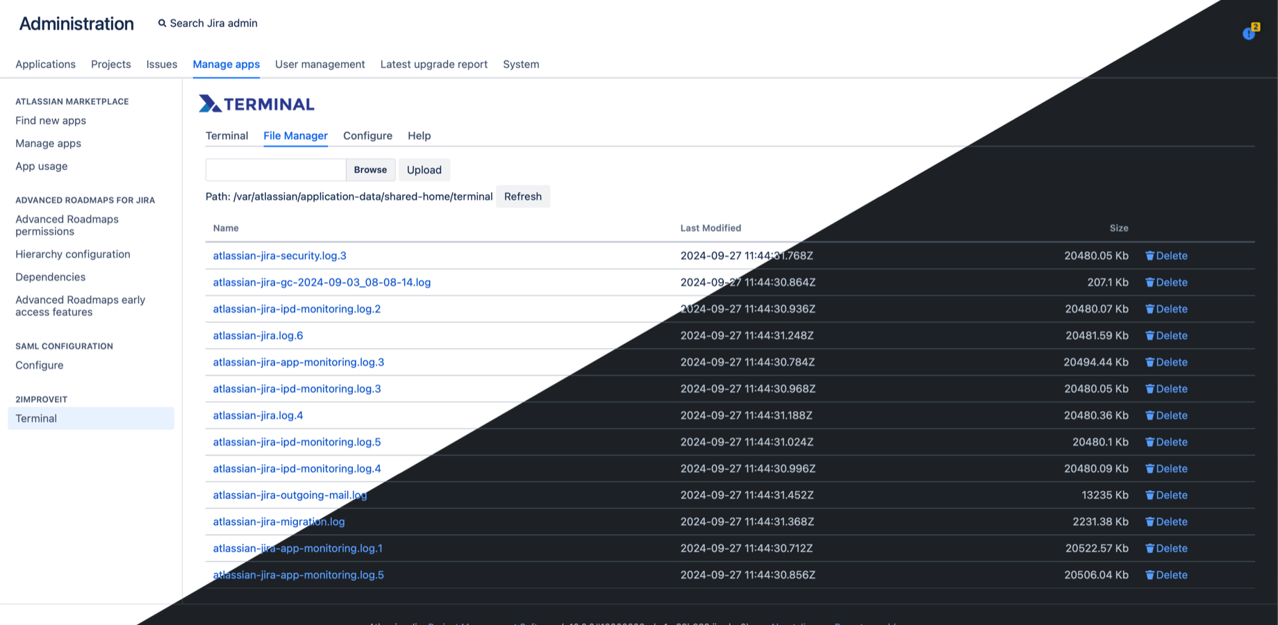 Upload and download files using the file manager