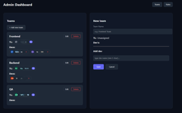 can create and manage teams