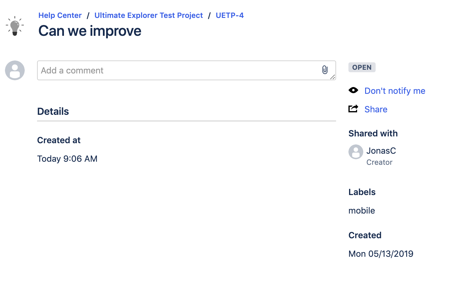 The fields can be shown on requests as well. They will show under "Shared with".