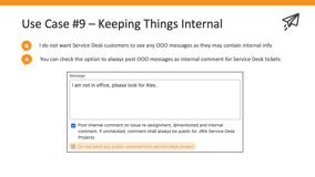 Your OOO message may be meant for internal users rather than external customers
