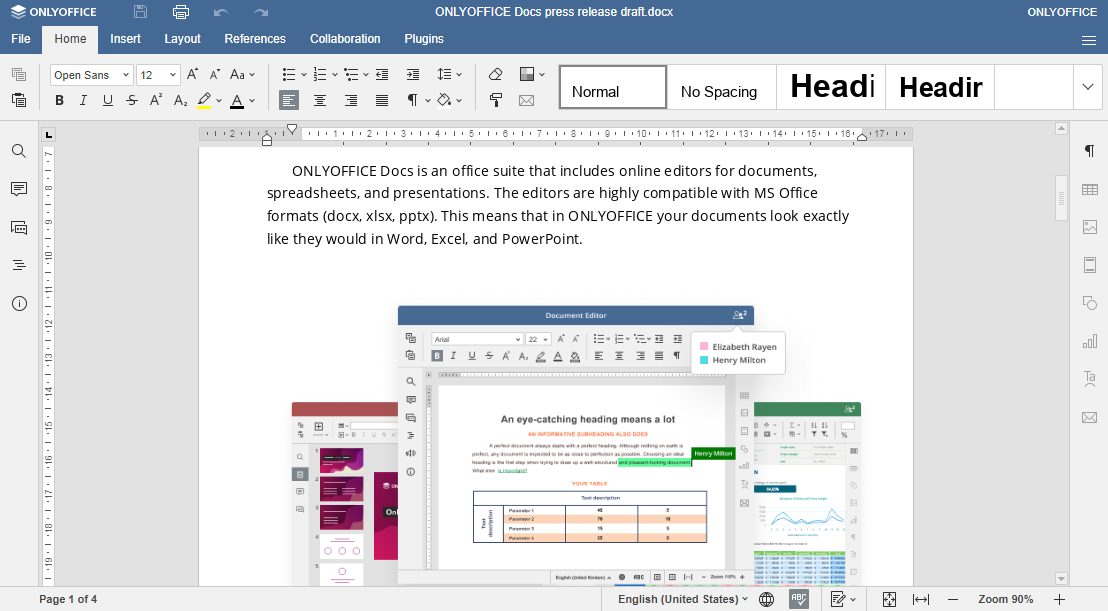 In this screenshot, you can see how editing of text documents with ONLYOFFICE Docs within Jira looks like.