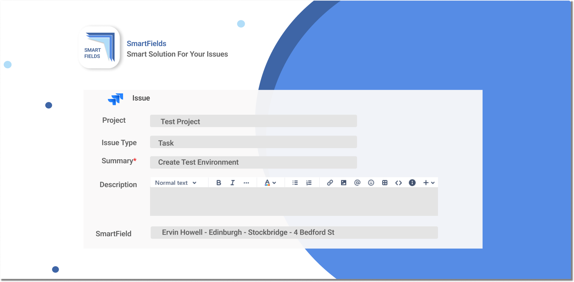 Adding SmartFields to issue