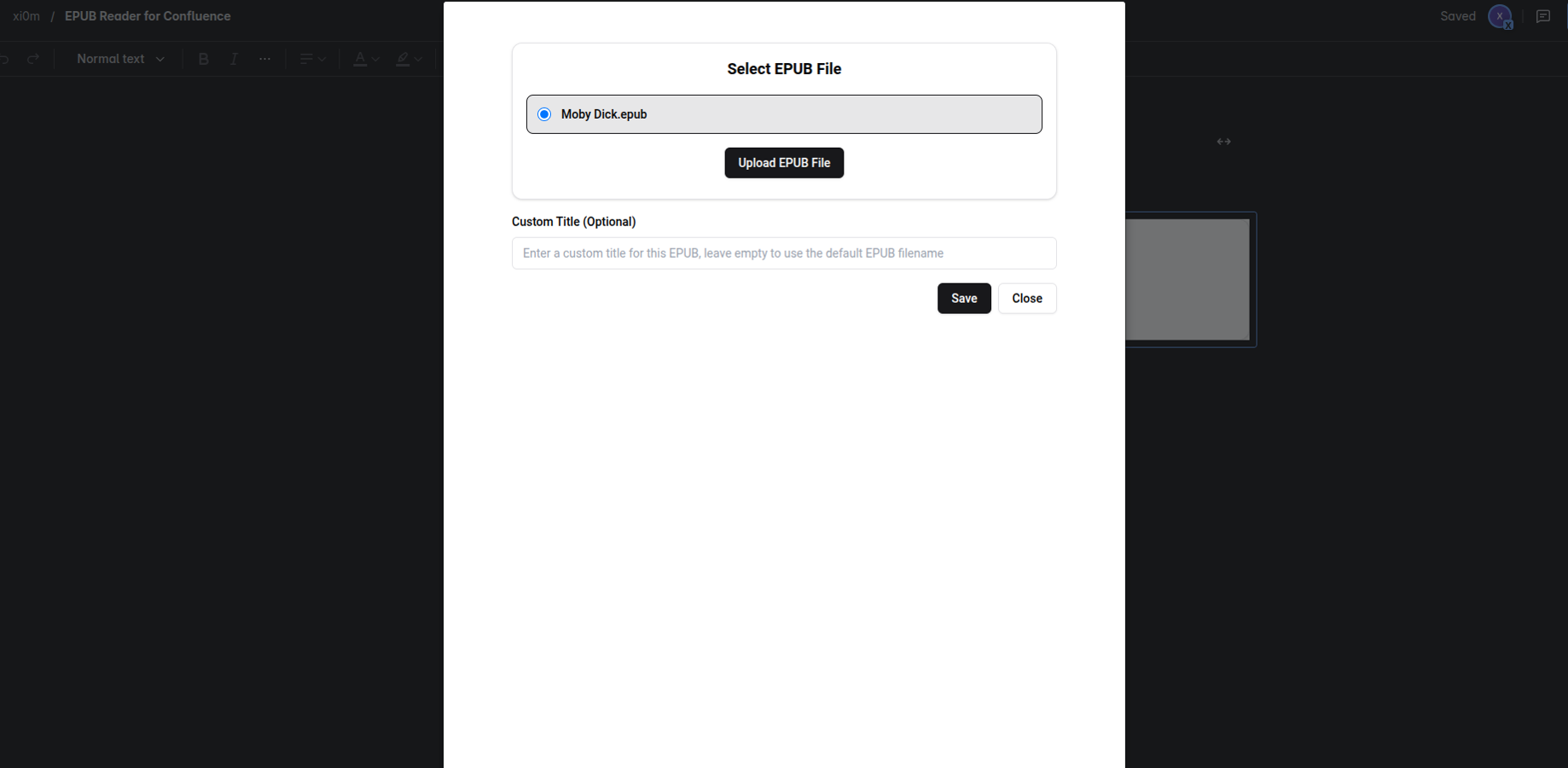 Upload and manage EPUB attachments