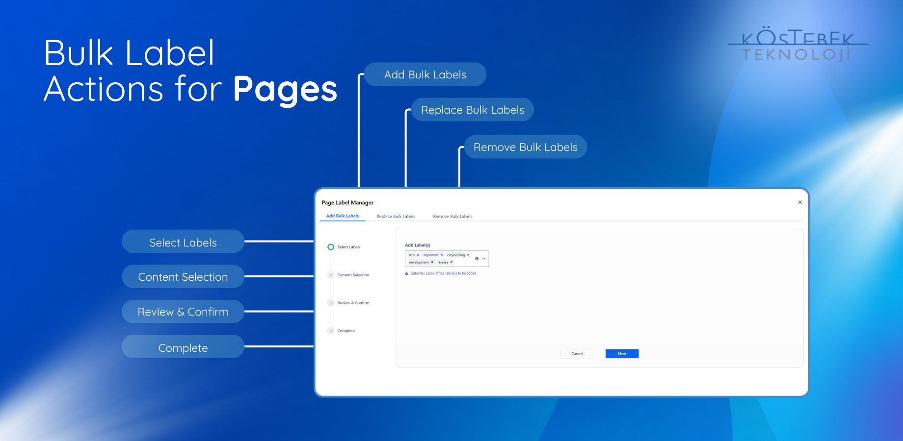 Bulk Label Actions for Pages