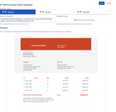 Choose from a list of purchase order templates if you want to send a PDF purchase order.