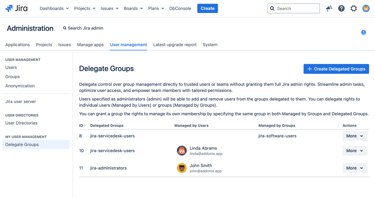 Configure Group Delegation