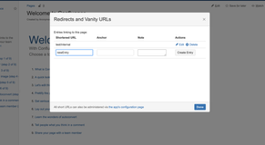 On-page editing dialog. It is also possible to have the entries directly point to anchors / URL fragments.