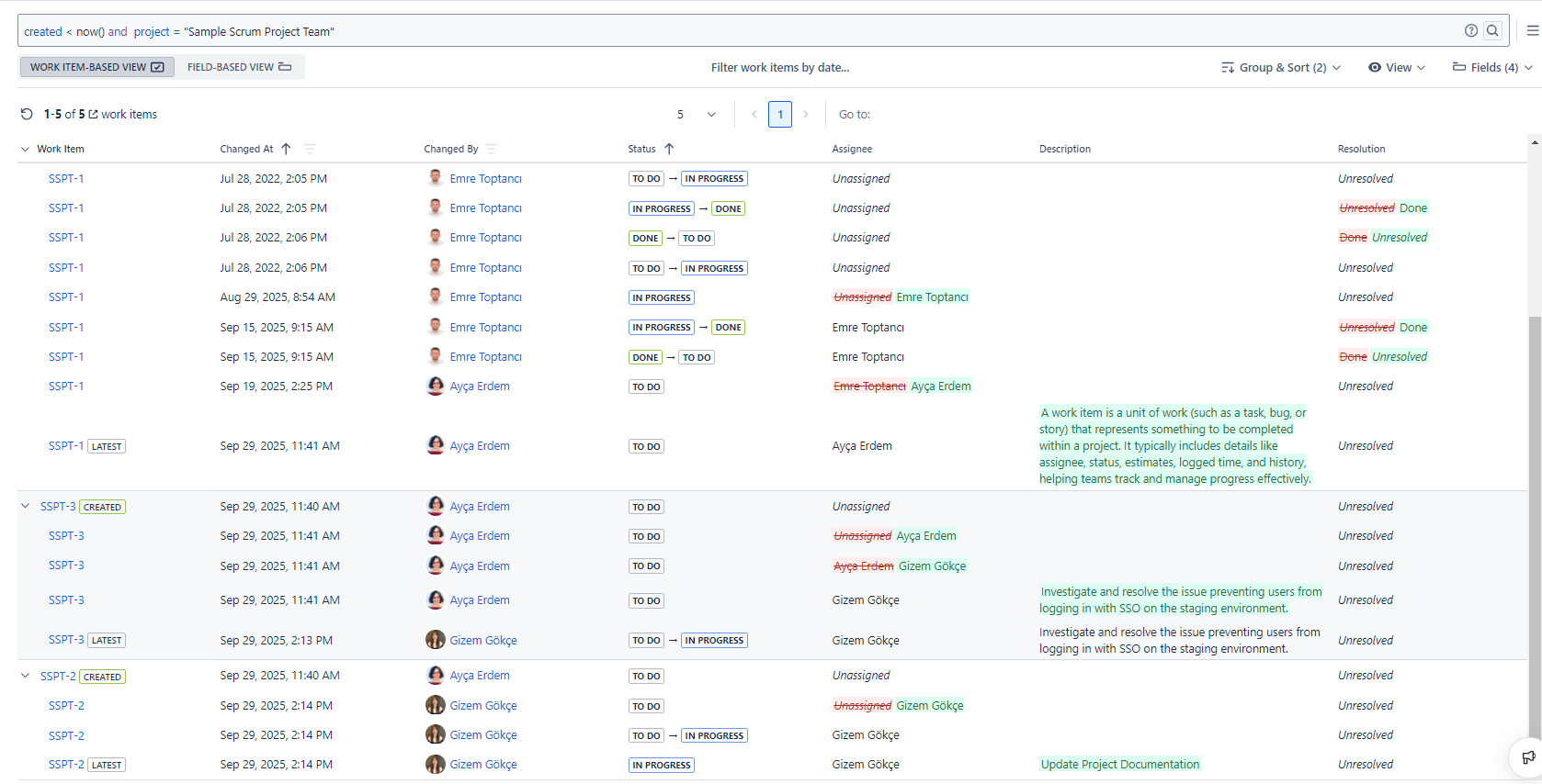 Review All Team & User Activity