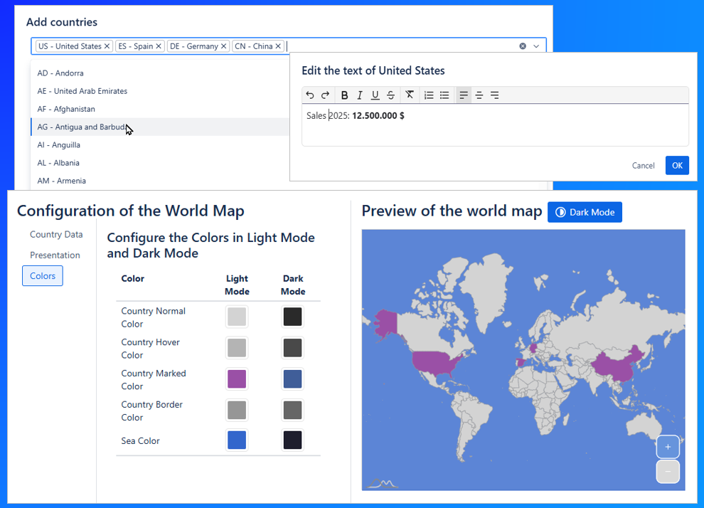 Configuration possibilities