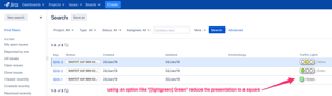Since version 3.3.0, a new option syntax is supported to display the field content as a square instead of a traffic-light