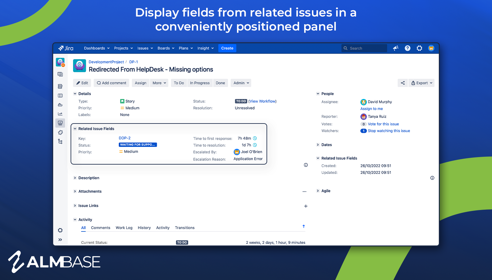 View SLA and other fields from related issues
